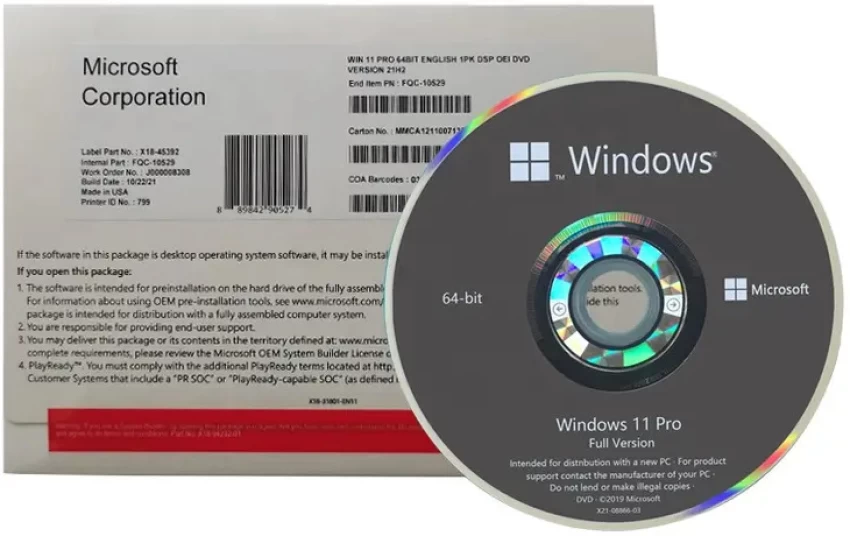 Microsoft Windows 11 Professional 64 BIT Operating System